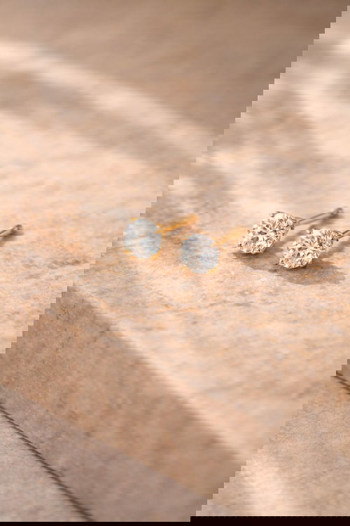 Elegant Flower Motif Stud Earrings with Crystal Border Image