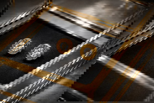 Roman Numeral Crystal Stud Earrings - Gold Plated  Image