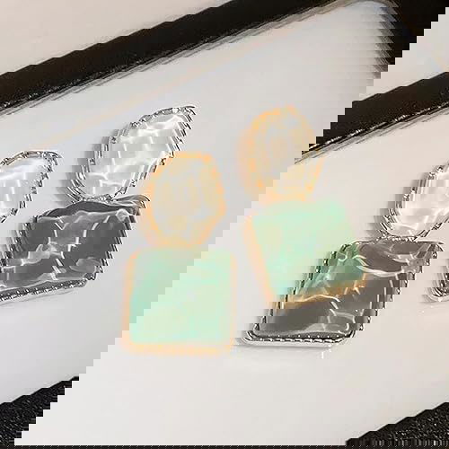 Adornity Green Crystal Earring For Women | Korean Earrings For Girls | Designer Earring Women Girls Korean Jewelery Image