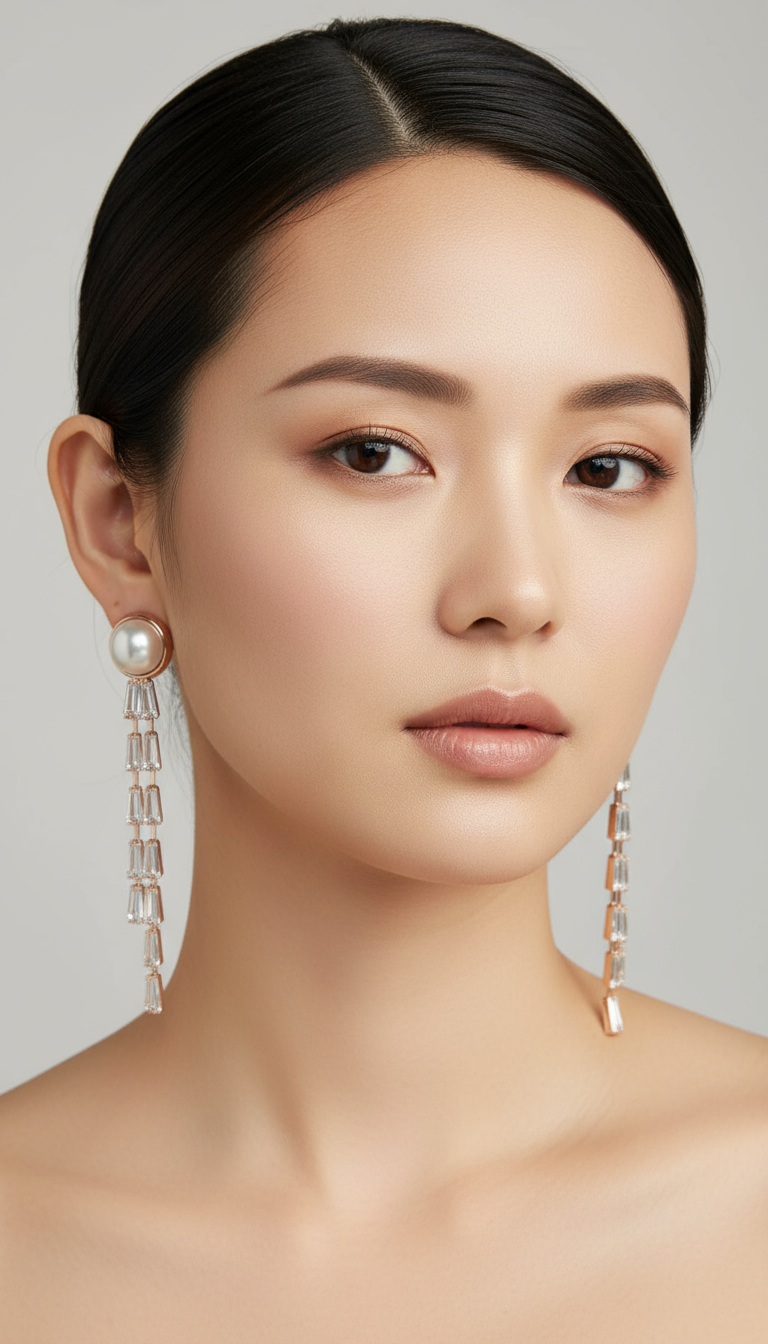 Korean Earring Set Rose Gold Plated Classic Drop Earrings Image