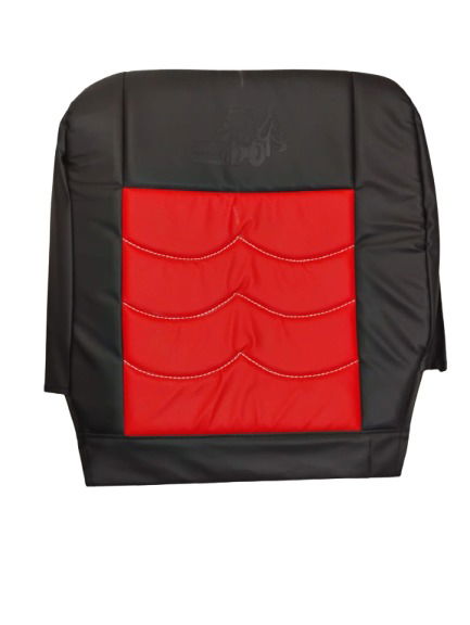 Pu Leather JCB seat Cover, 1 Seater (Black red) Image