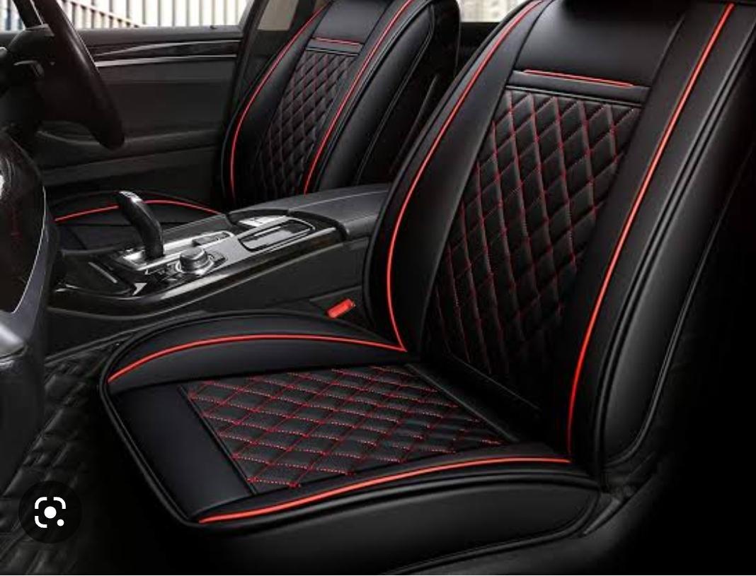 Maruti Suzuki New Wagon R Car Lxi Model (2019-2024) Front & (Back Single seat) Covers Set with semi bucket |Wagon R black red seat cover with heavy pu Image