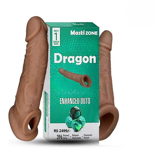 6 Inch Dragon Silicon Condom Reusable White Image