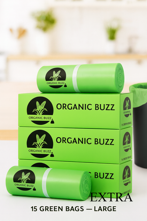 Compostable Organic Buzz Garbage Bags 4 Rolls Extra Large 30 x 37 Image