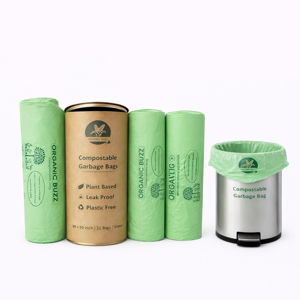 Brand - Organic Buzz! Compostable/Eco-friendly Garbage Bag/Trash Bags Jumbo size (30 Image