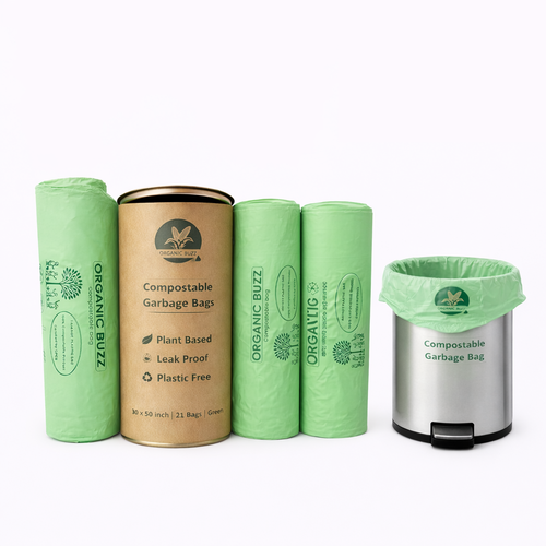 Brand - Organic Buzz! Compostable/Eco-friendly Garbage Bag/Trash Bags Jumbo size (30 Image
