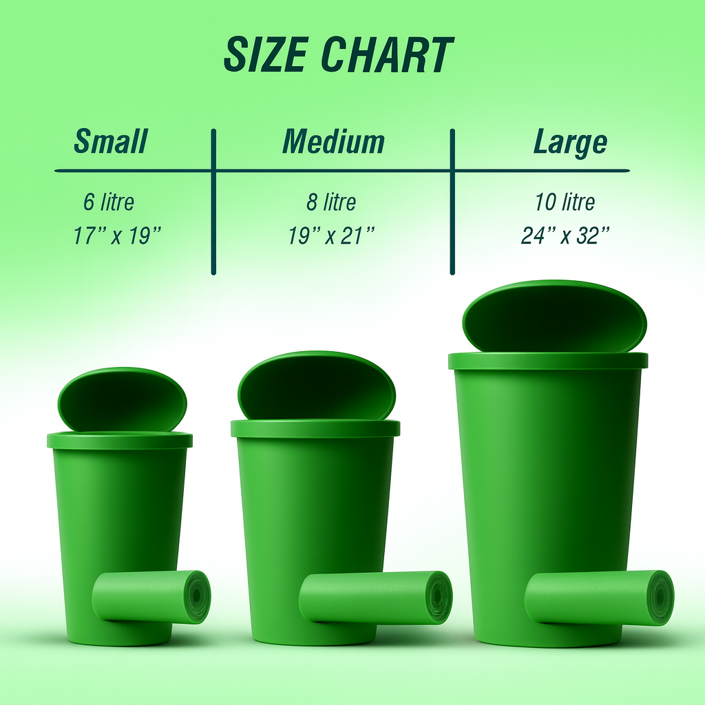 Brand - Organic Buzz! Garbage Bags | Large | 40 Count | 10 Bags X 4 Rolls | 24 X 32 Inches | For Dry & Wet Waste | Green Image 