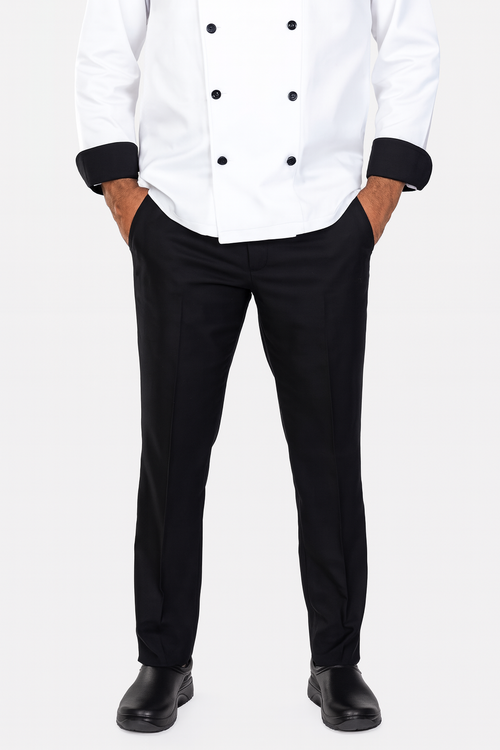 Black Color Cotton Fabric Chef Pant Image