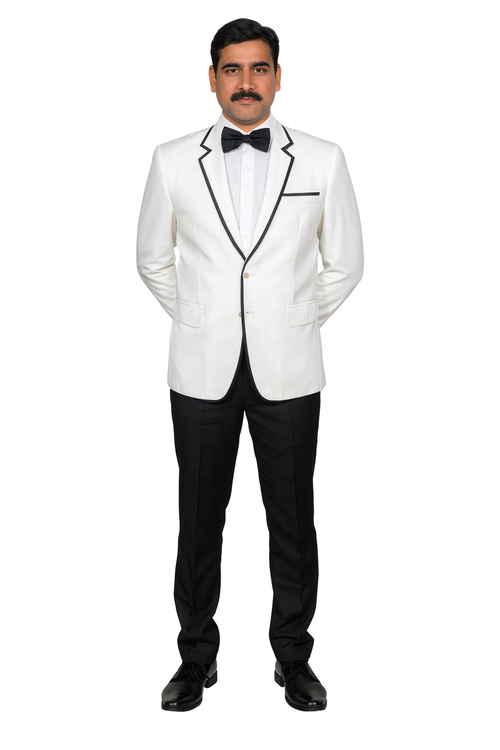 White color with Black Piping VIP/Catering/Stewards Coat Image