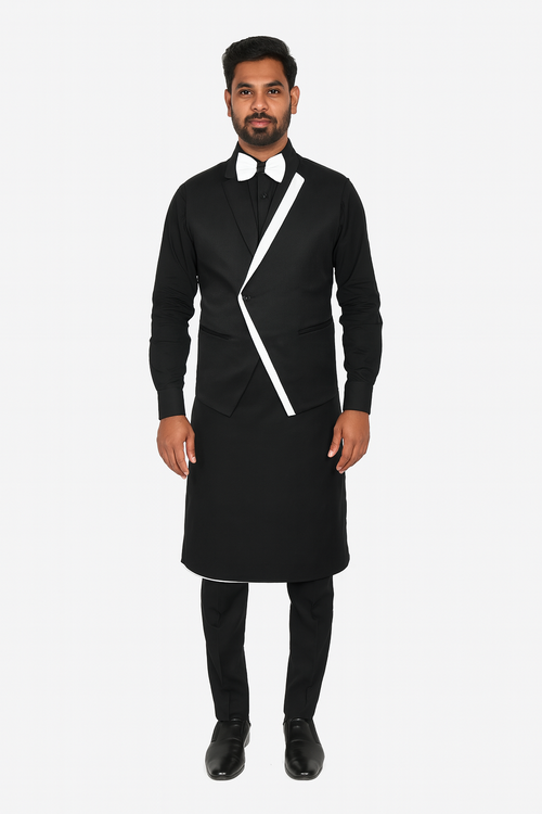 Black Color with White Cross Design VIP/Catering/Stewards Uniform Image