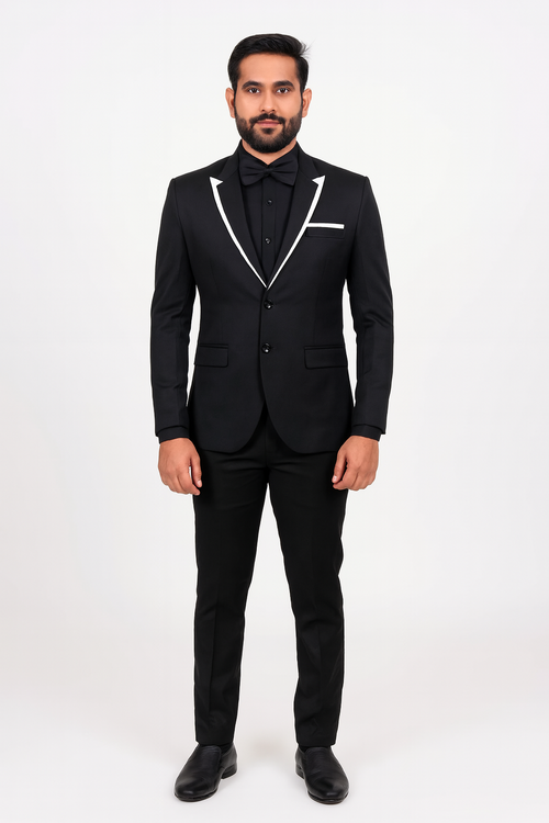 Black Color with white Pattern VIP/Catering/Stewards Coat Image