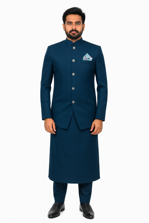 Blue Solid Color Catering/Stewards/Waiter Full Uniform Set Image