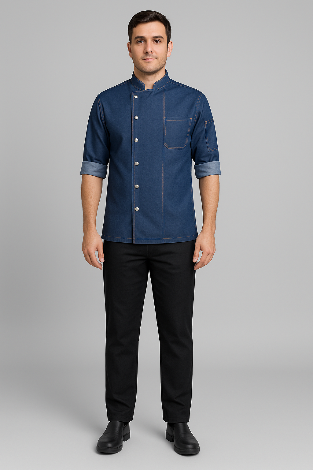 Denim Fabric Chef Coat Image