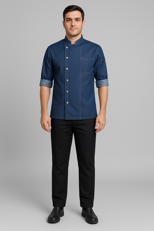 Denim Fabric Chef Coat Image