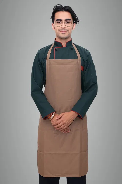 Camel Color Cotton Fabric Full Apron Image
