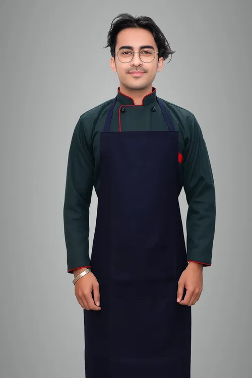 Dark Blue Cotton Fabric Chef Apron Image