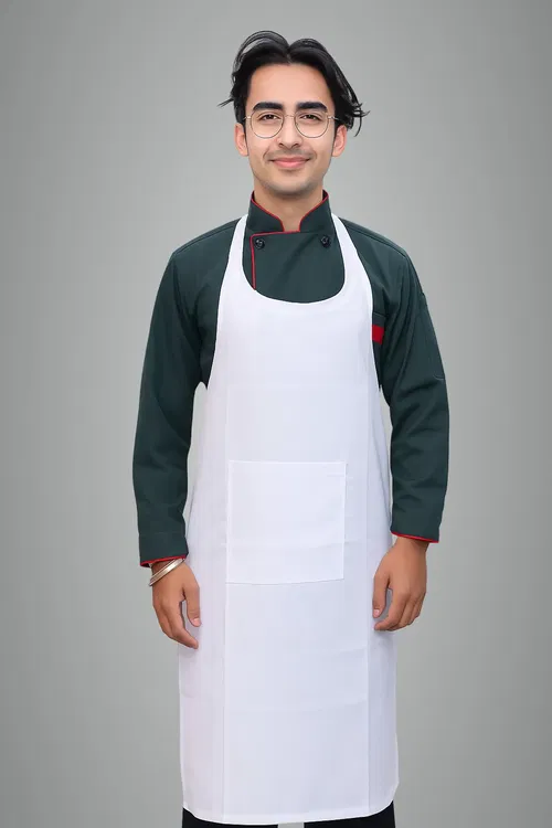 White Color Cotton Fabric Chef Apron Image