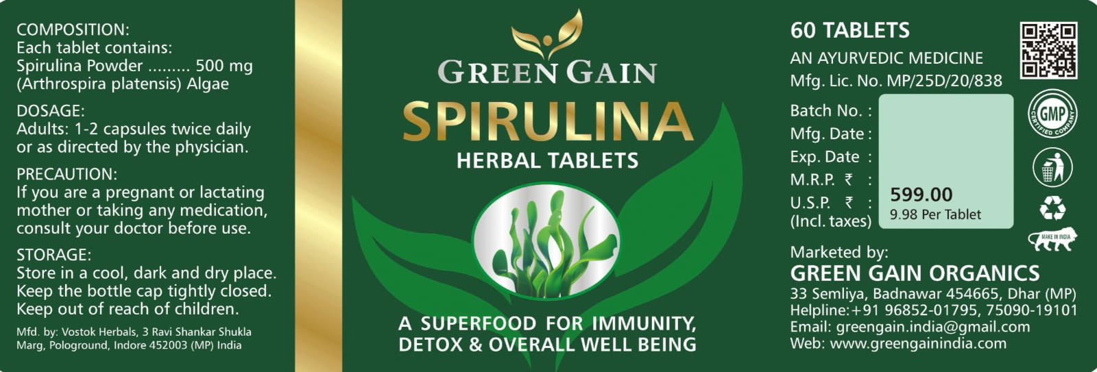 Spirulina herbal tablets Image 