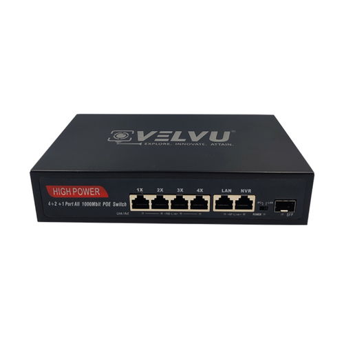 VELVU 4 PORT POE SWITCH WITH 2 UP-LINK ST-POE-3104-M2 Image