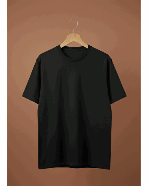 black pure 100% cotton t shirt  Image