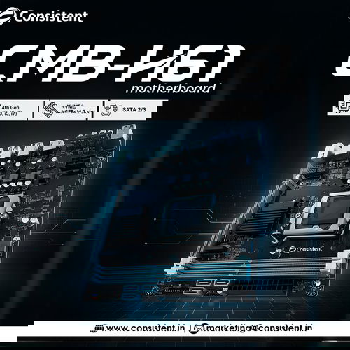 Consistent DDR3 Motherboard CMB H61 with NVME Slot Image