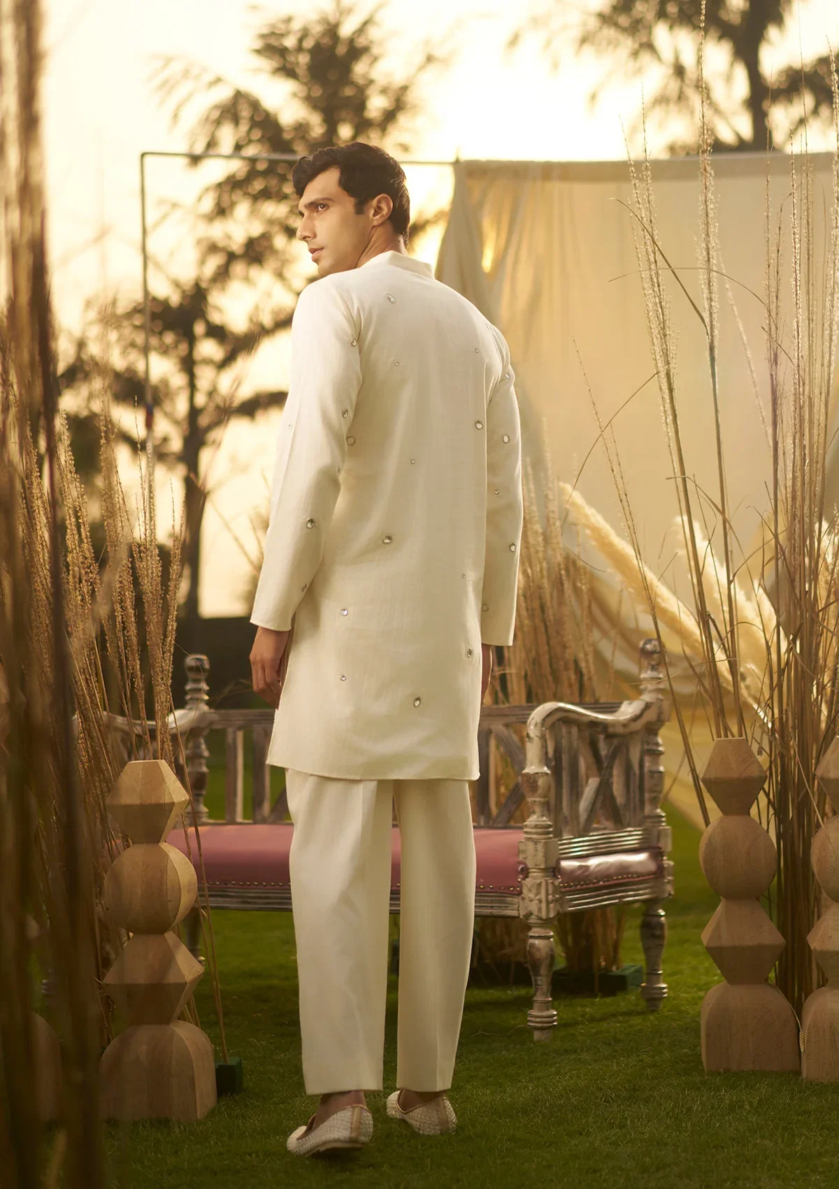 Ivory Polki Kurta Set Image 