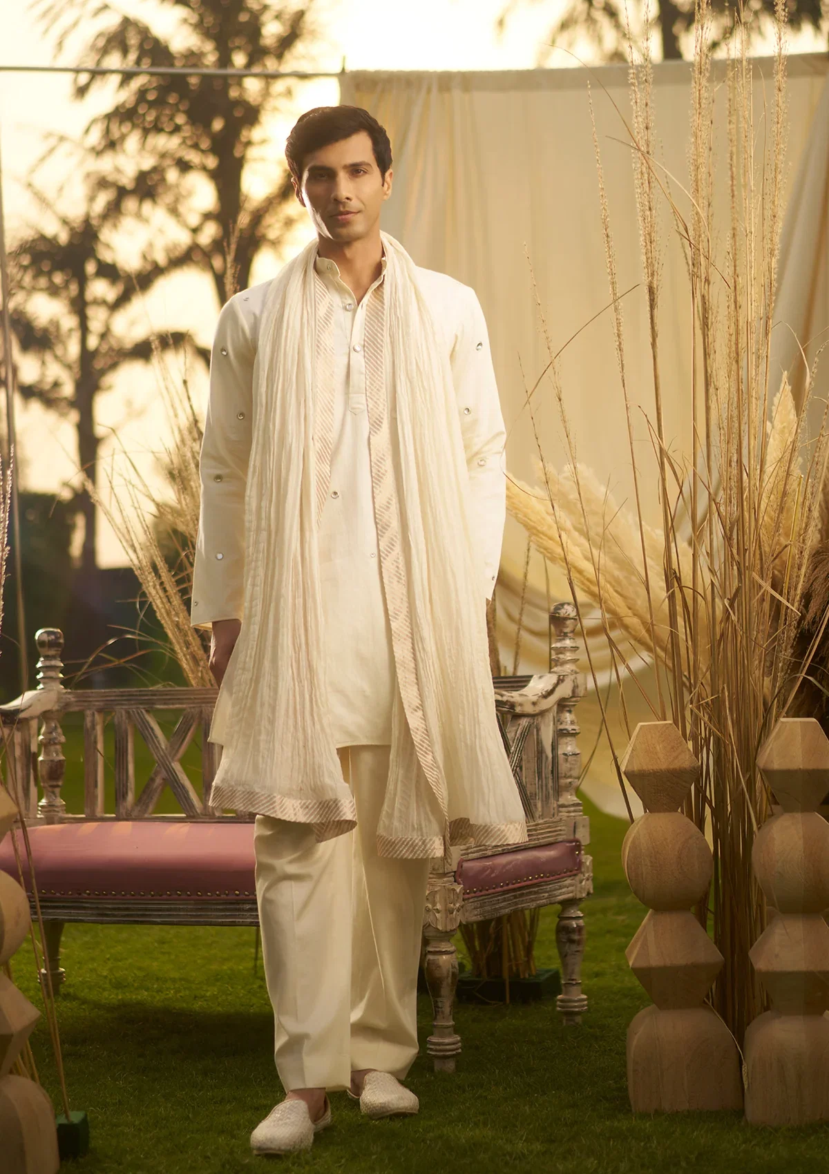 Ivory Polki Kurta Set Image