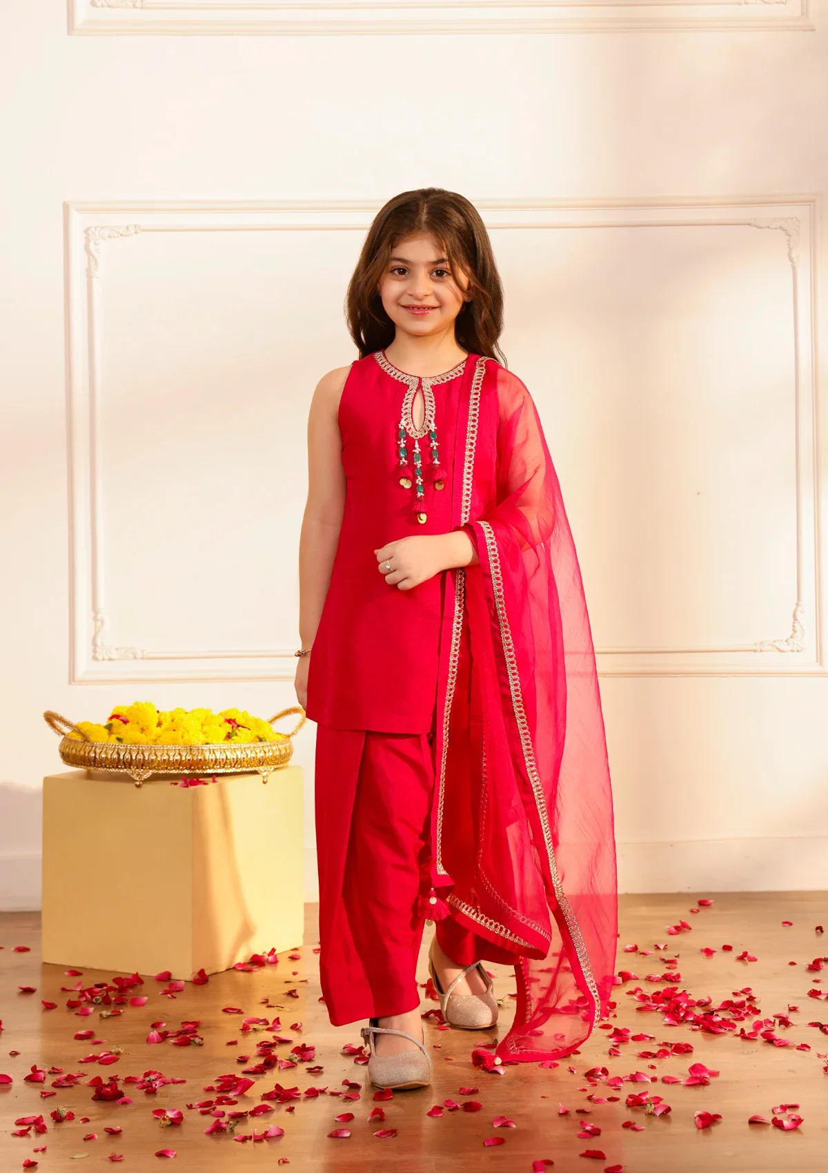 Kids Fuchsia Farshi Kurta Set