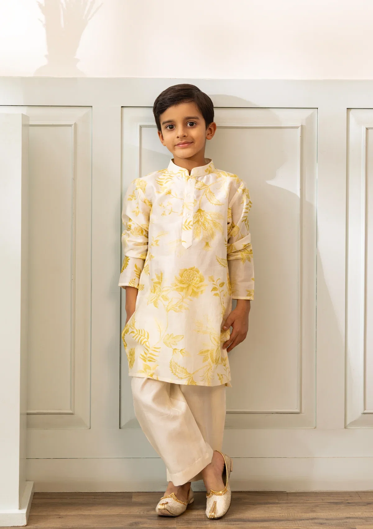 Kids Citrus Bundi & Kurta Set Image 
