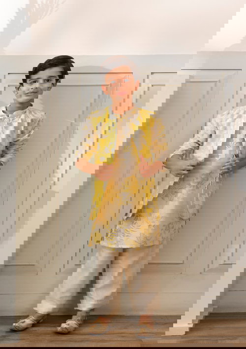 Kids Citrus Bundi & Kurta Set