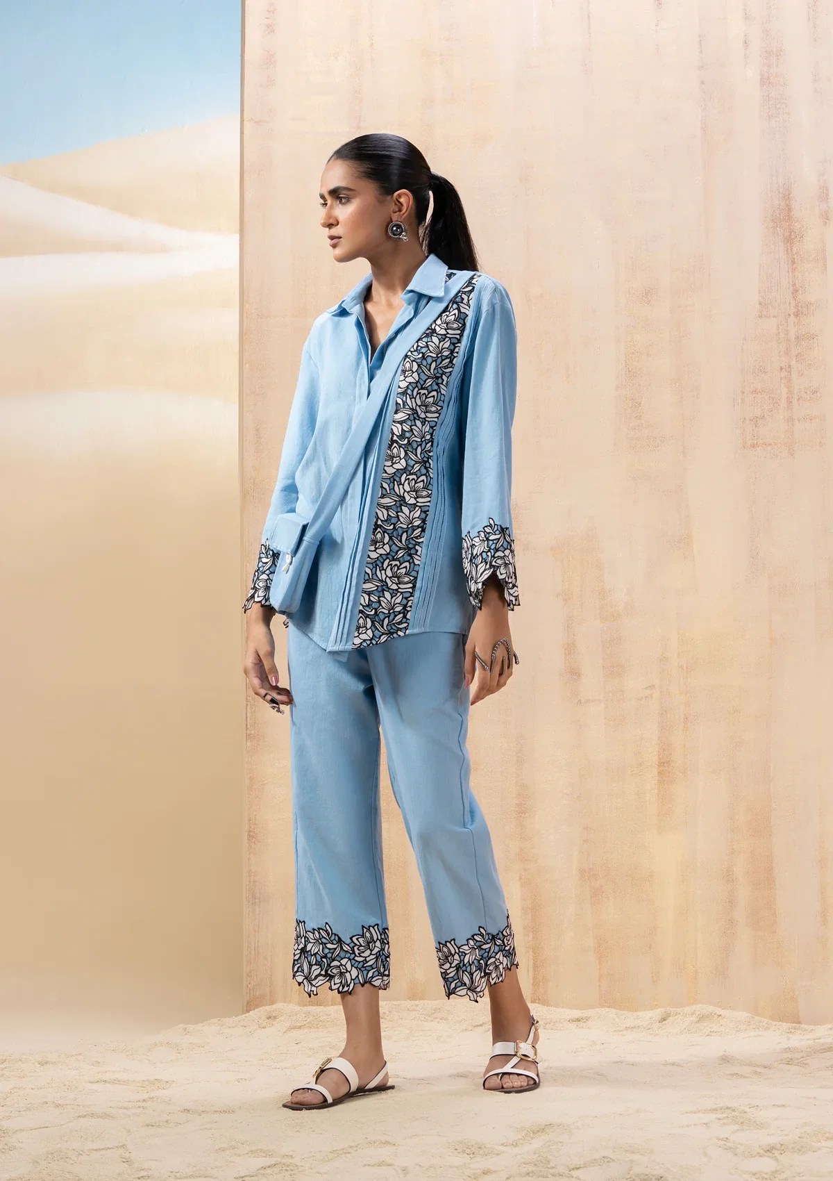 Powder Blue Shirt Co-ord Set Image 