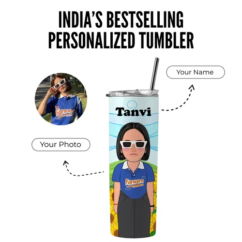 Personalized Stainless Steel Tumbler With Straw Image