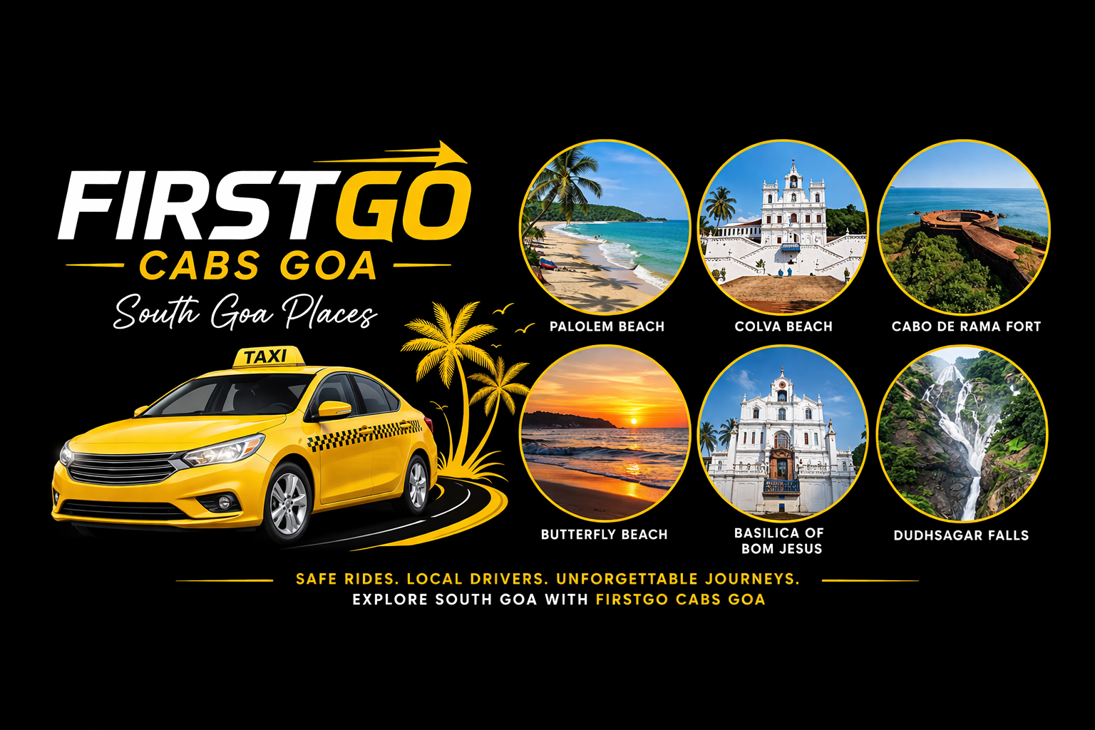 Goa sightseeing cab service by FirstGo Cabs
