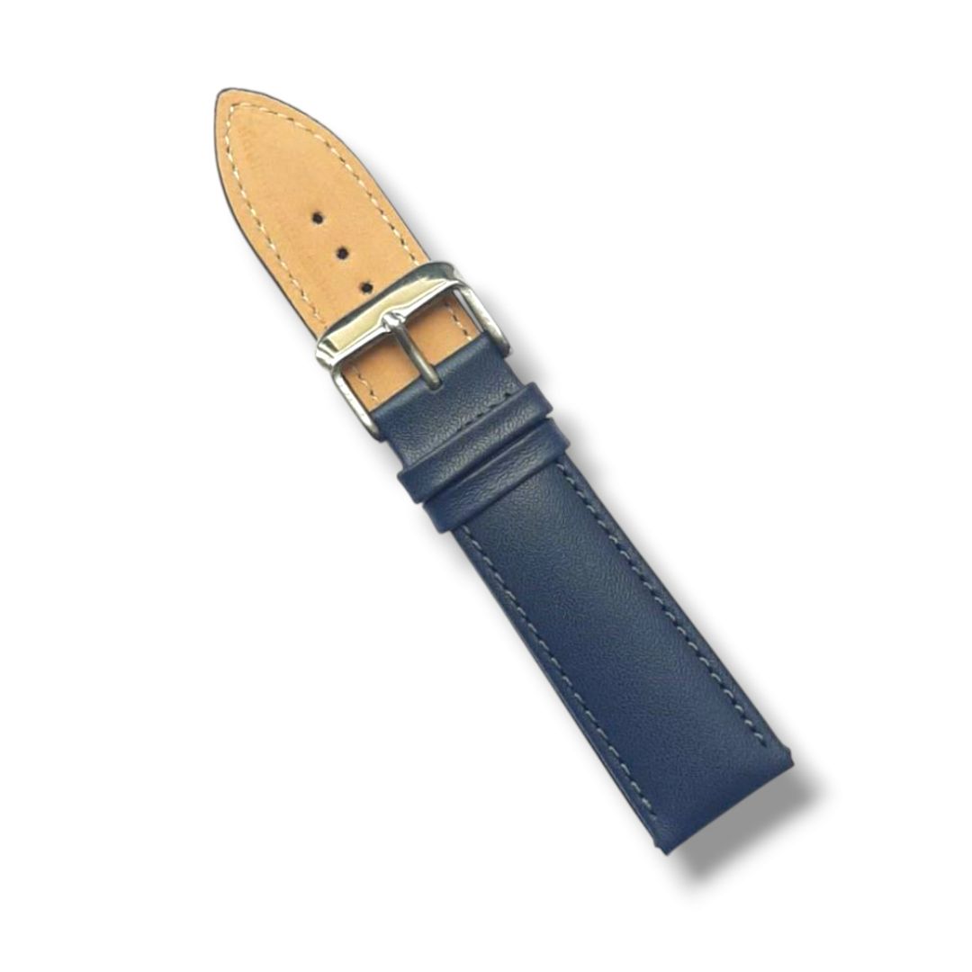 22mm Elegant Blue Padded Leather Watch Strap – Zapro Image
