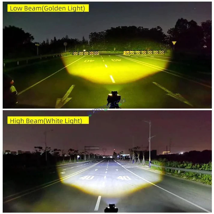 HJG Double Lens Future Eyes 2 Lens Dual Tone Fog Light with Smart LED 12-80W with Universal Fit for All Cars and Bikes Image 