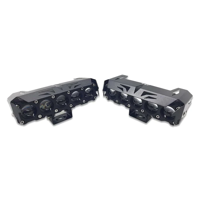 LIU HJG ORIGINAL ( 90W *2 )FUTURE EYE LENS MEGA DRIVE 5 LENS DUAL COLOUR YELLOW /WHITE LED FOG LIGHTS (PAIR) COMPATIBLE FOR ALL MOTORCYCLE , THAR , JEEP AND CARS Image 