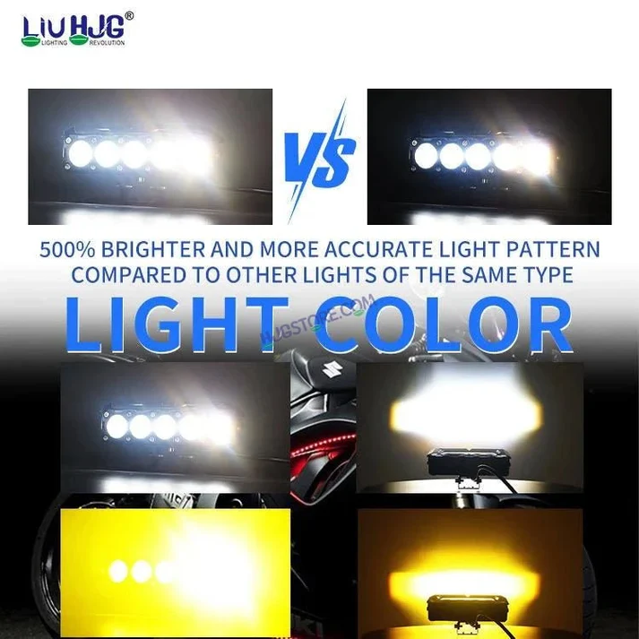 LIU HJG ORIGINAL ( 90W *2 )FUTURE EYE LENS MEGA DRIVE 5 LENS DUAL COLOUR YELLOW /WHITE LED FOG LIGHTS (PAIR) COMPATIBLE FOR ALL MOTORCYCLE , THAR , JEEP AND CARS