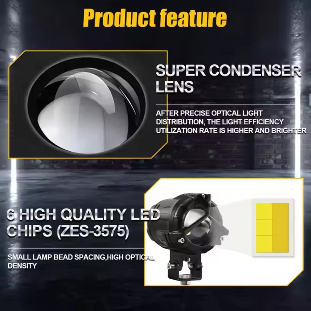 HJG MERCEDES Y LENS FOGLIGHT ULTRA WIDE DUAL INTENSITY LED DRIVING FOG LIGHTS Image 