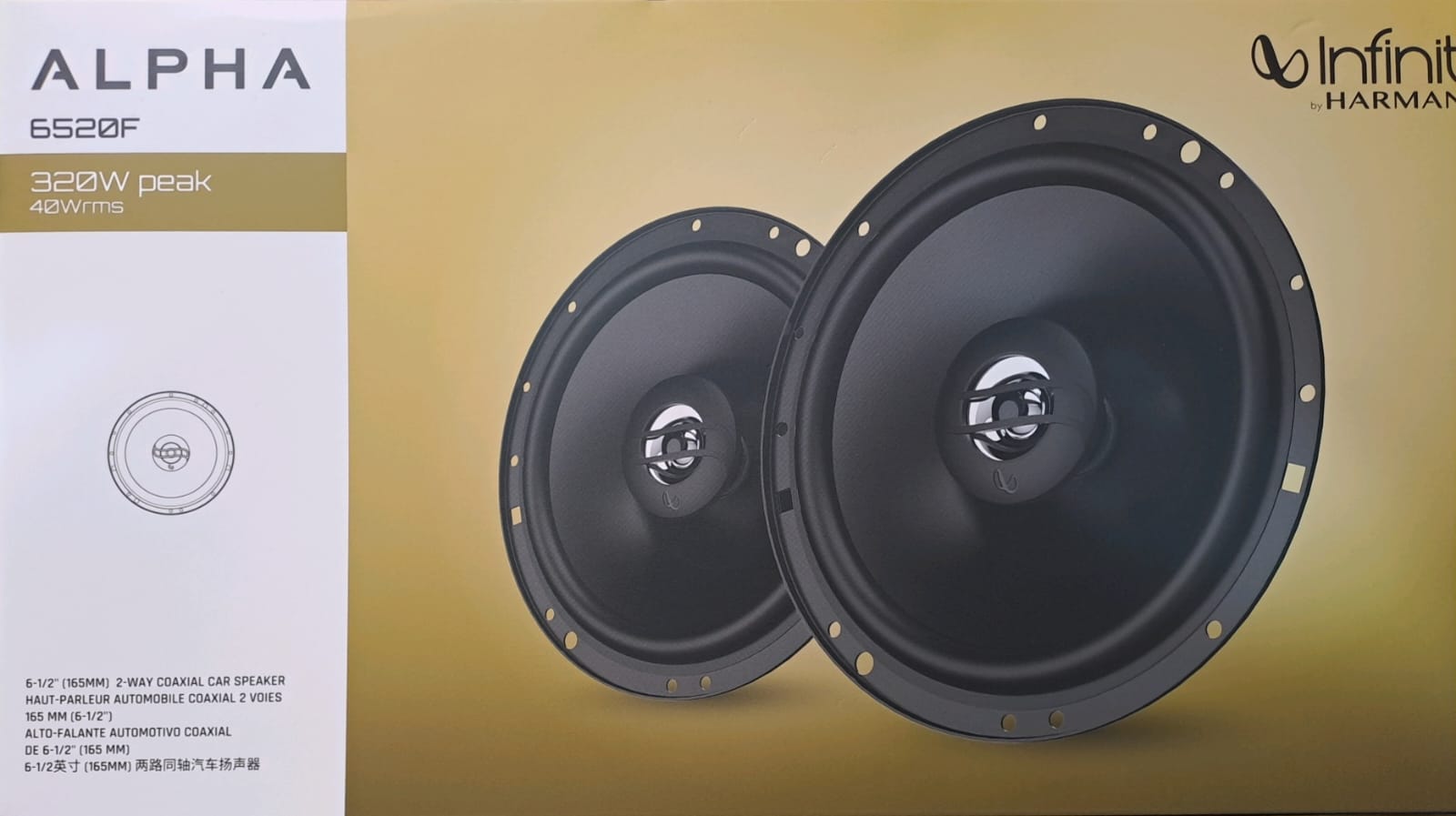 Infinity Alpha 6520F Car Speaker 6.5 Inch Premium Coaxial Audio System | Deep Bass & Clear Sound Image
