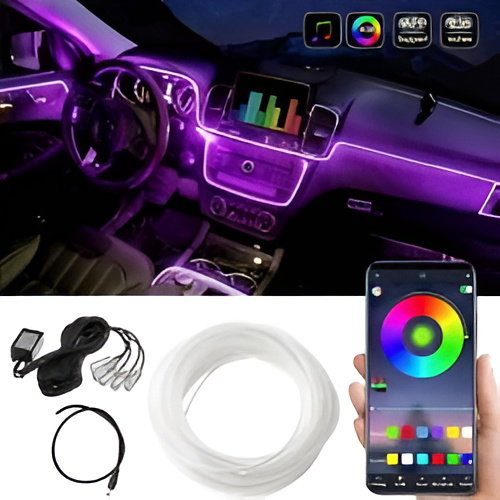 Universal Car LED Atmosphere Ambient Lighting Kit Interior Strip Light Image