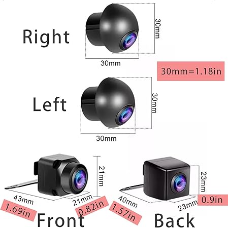 360° AHD 1080P Car Surround View Camera System | 3D Bird Eye Panoramic Parking Camera Kit | 4 Camera HD Night Vision Waterproof | Android Head Unit Compatible Image 