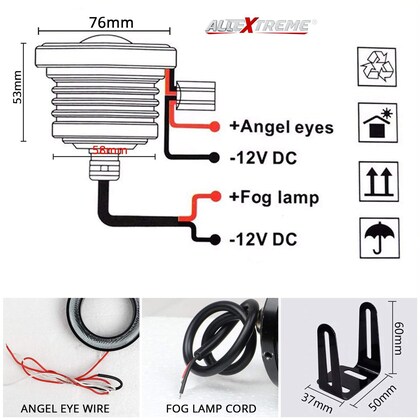 Angel Light Universal Fog Lamp | Premium LED Fog Light for Cars | Superior Visibility & Stylish Design | Universal Fit Image 