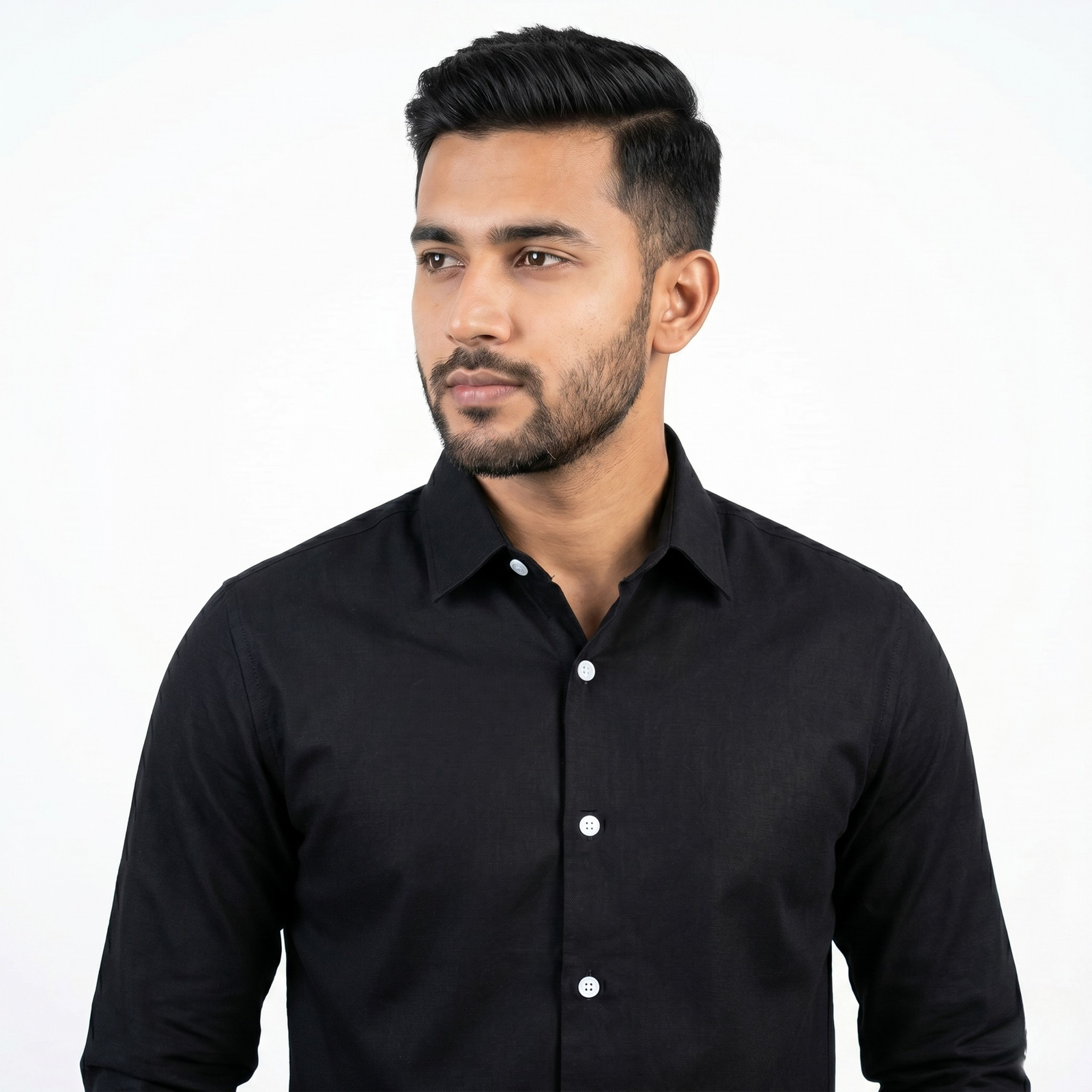  Men's Premium Black Formal Shirt | Slim Fit | Full Sleeve | Soft Cotton Blend | Stylish Office & Casual Wear Image