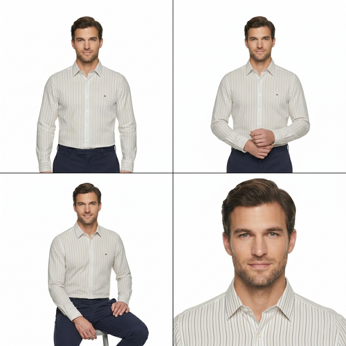 Tommy Hilfiger Men’s Slim Fit Casual Shirt – Premium Cotton Blend, Full Sleeve, Size M