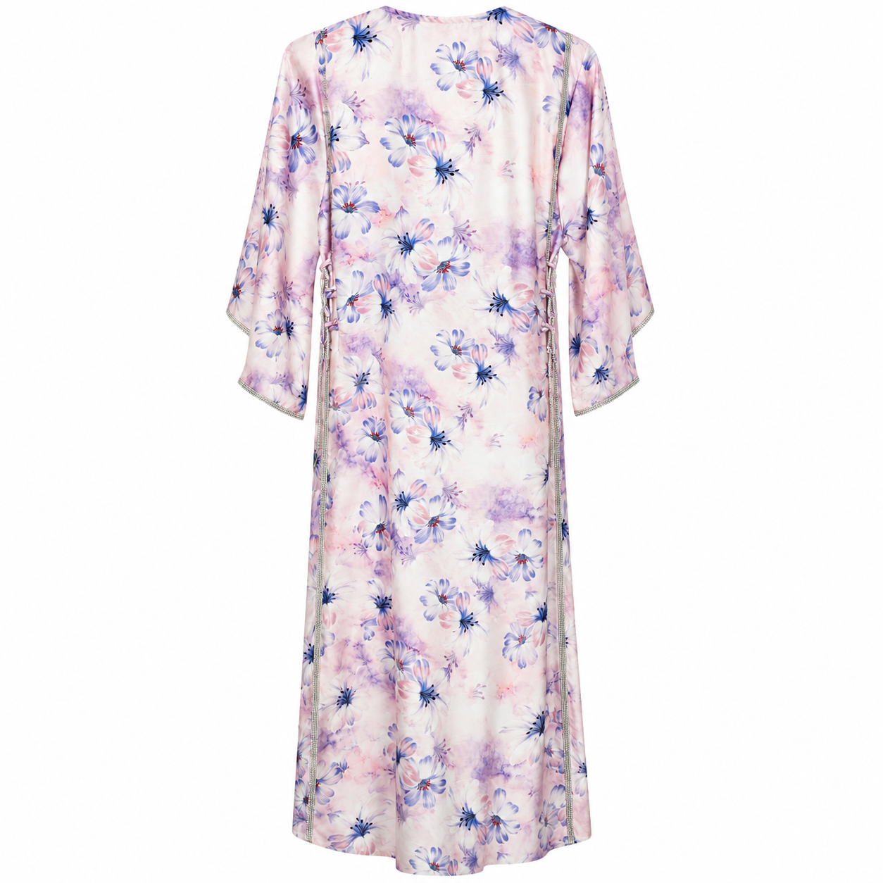 Royale Fashion Women's Premium Floral Printed Abaya with Crystal Stone Hand Embroidery, Luxury Kaftan Maxi Dress, Lightweight Modest Wear for Party, Eid & Evening Wear Image 