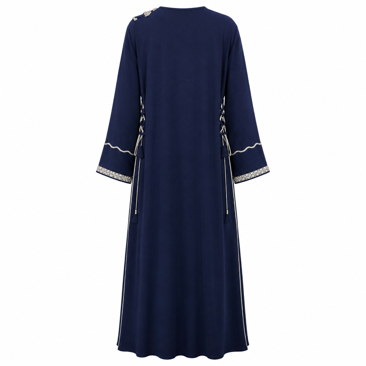 Royale Fashion Luxury Embroidered Abaya for Women | Crystal Stone & Pearl Work Kaftan | Premium Modest Islamic Dress | Navy Blue Image 