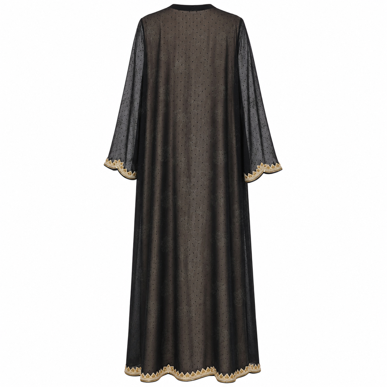 Royale Fashion Women's Luxury Embroidered Open Front Abaya Kaftan with Crystal Stone Work, Premium Beaded Formal Islamic Maxi Dress for Eid, Ramadan, Wedding & Party. Image 