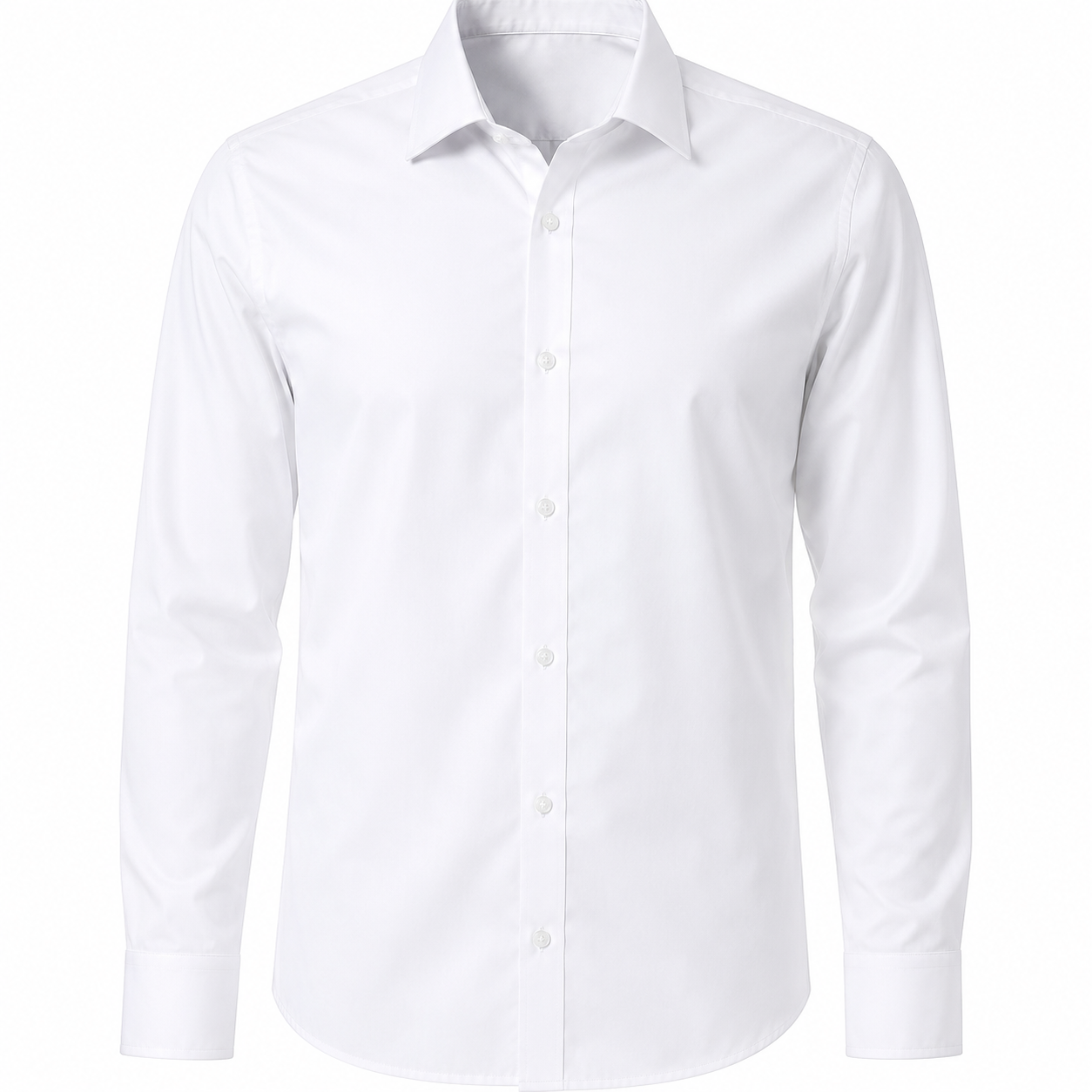 Royale Fashion Men's Premium White Slim Fit Formal Shirt | Long Sleeve Classic Collar | Wrinkle-Resistant Office & Business Wear Image 