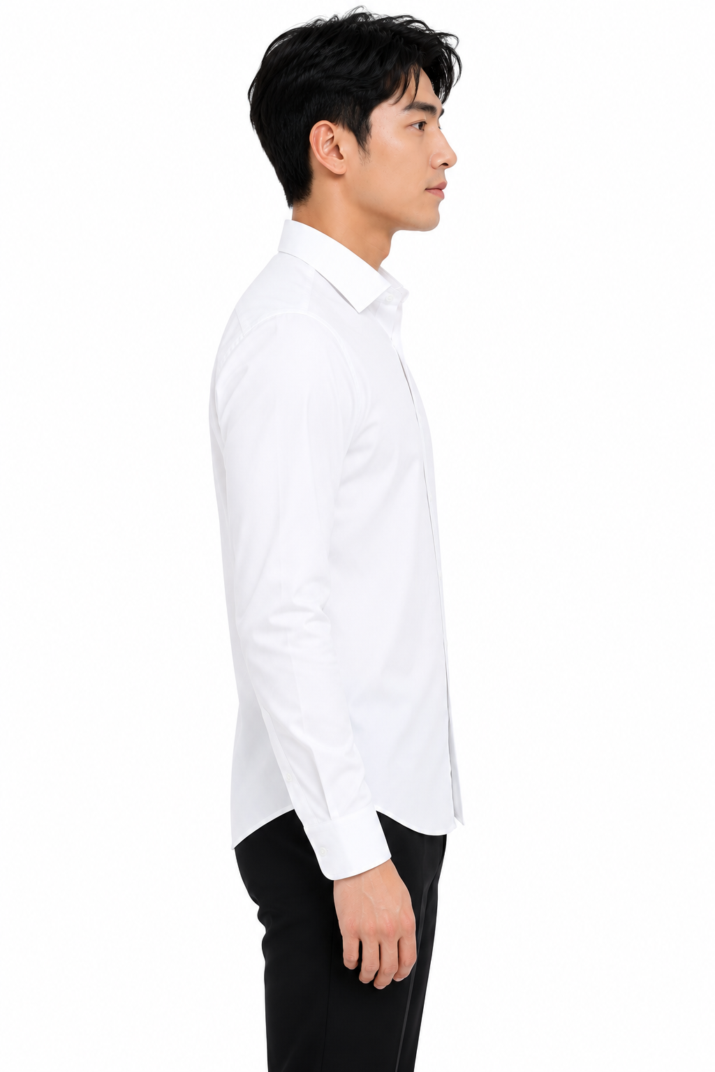 Royale Fashion Men's Premium White Slim Fit Formal Shirt | Long Sleeve Classic Collar | Wrinkle-Resistant Office & Business Wear Image 