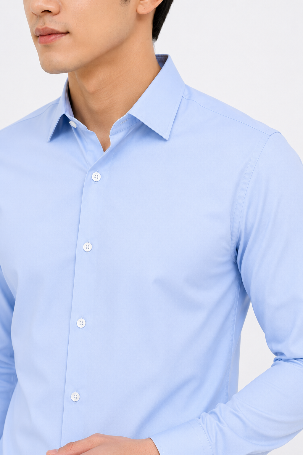 Royale Fashion Men's Classic Fit Sky Blue Formal Shirt | Premium Breathable Fabric | Long Sleeve Button-Down | Office & Business Casual Dress Shirt Image 